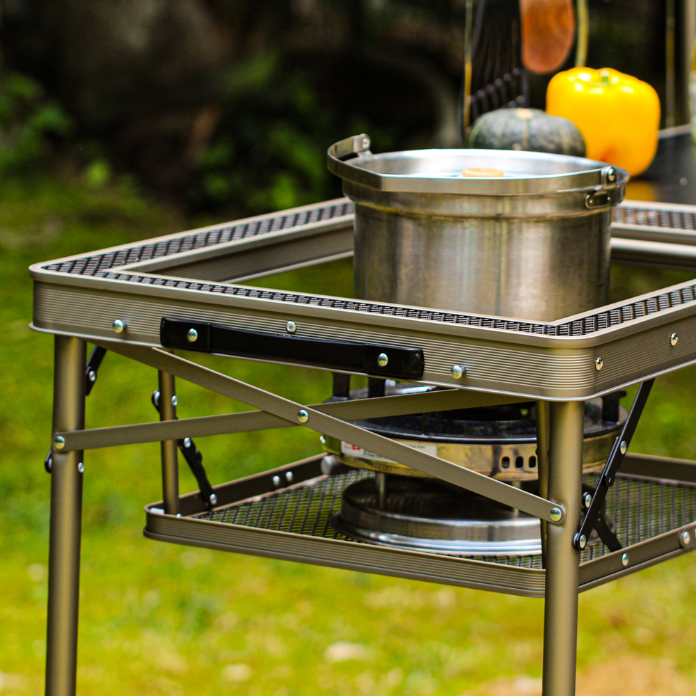 로티캠프 캠핑 테이블 키친 화로대 원액션 접이식 피크닉 경량 MKT-1200