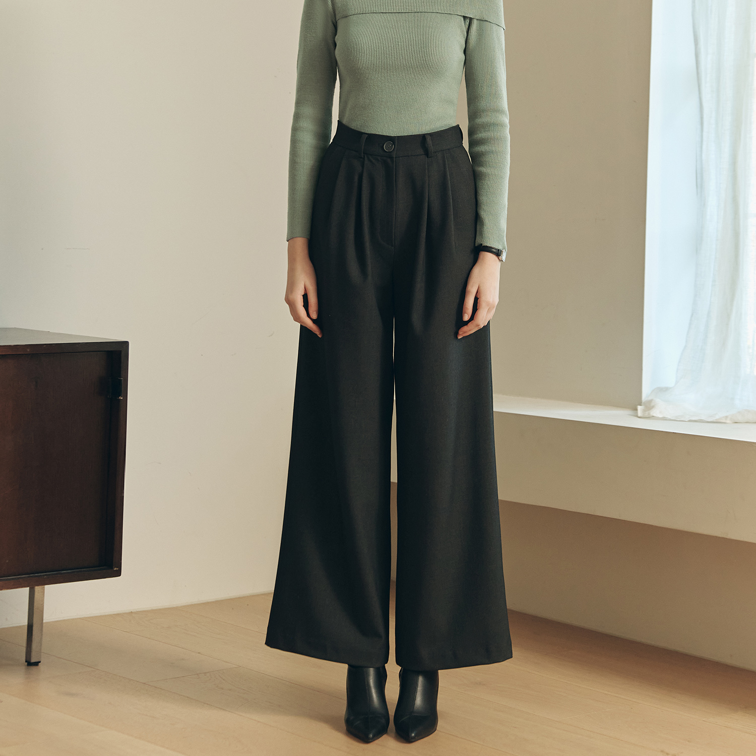 [제로스트릿][2컬러] 베이직 와이드 팬츠 BASIC WIDE PANTS - 상품 이미지