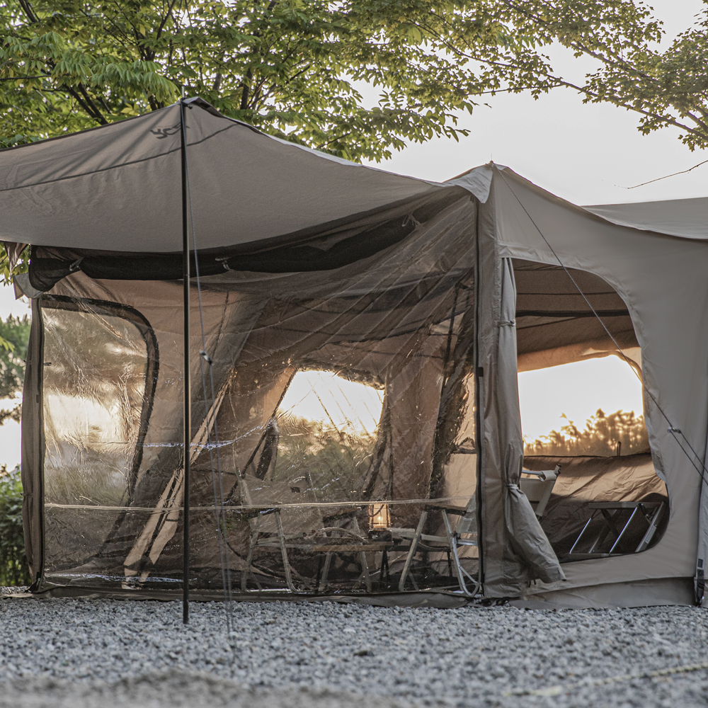[풀오픈/하프오픈전용] 힐하우스 그늘막 원터치 텐트 확장형 전실 전용 TPU 윈도우
