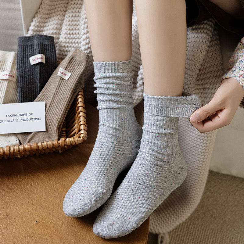 허니컬러 라벨 레터링 무압박 골지 보카시 양말 삭스