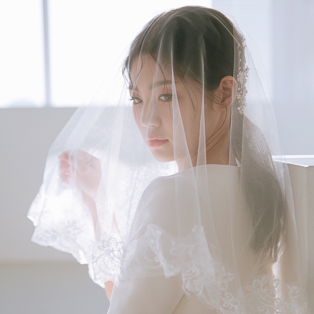 [릴리드레스] 플라워레이스 미드베일 본식 셀프웨딩 면사포 - 상세 이미지 4