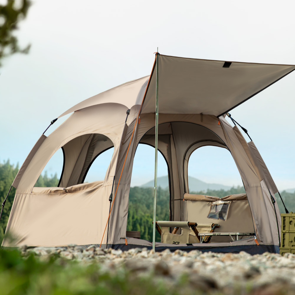 로티캠프 원터치 텐트 돔 그늘막 캠핑 감성 비치 나들이 HEX5-4