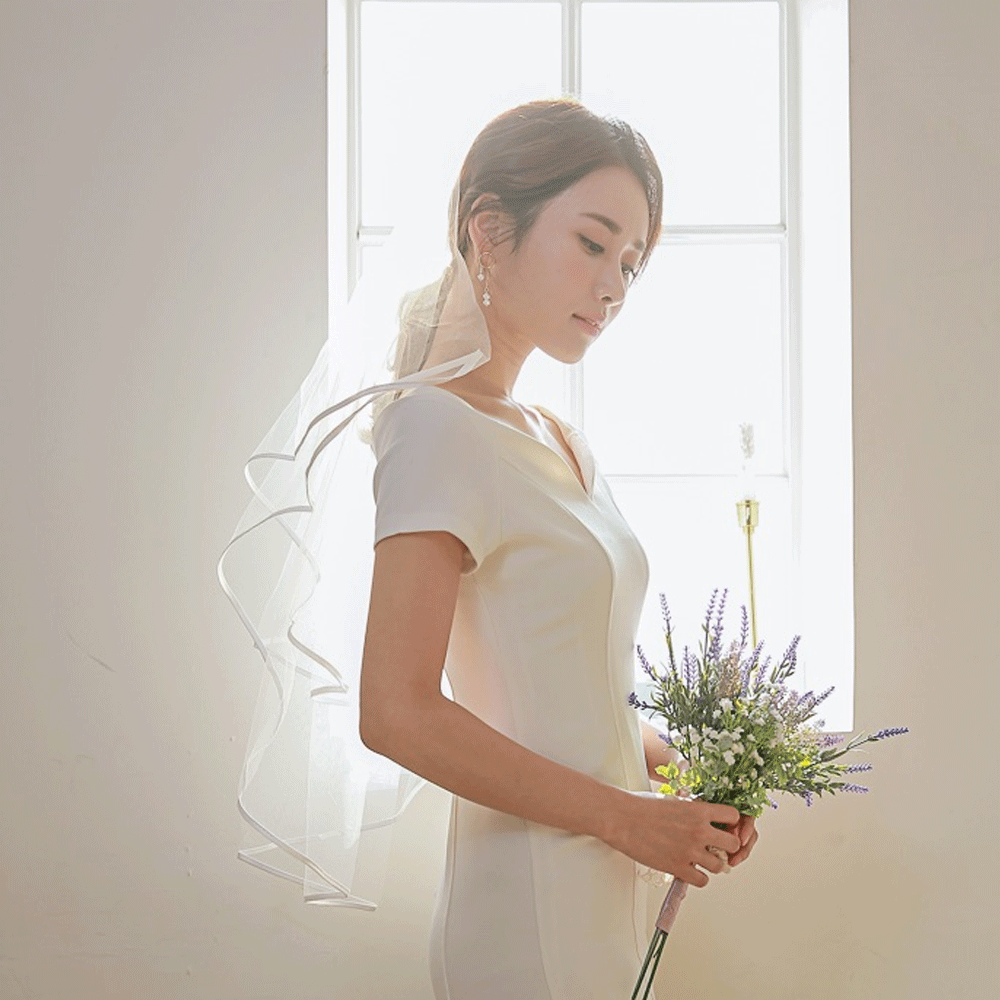 셀프웨딩베일 면사포 루루 리본 미니베일 - 상세 이미지 3