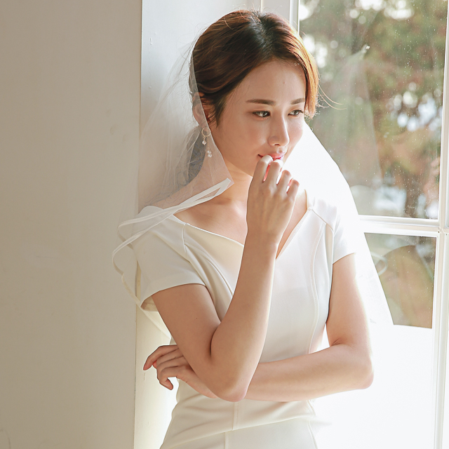 [우아한] 셀프웨딩베일 루이숏베일 면사포 촬영소품 - 상세 이미지 4
