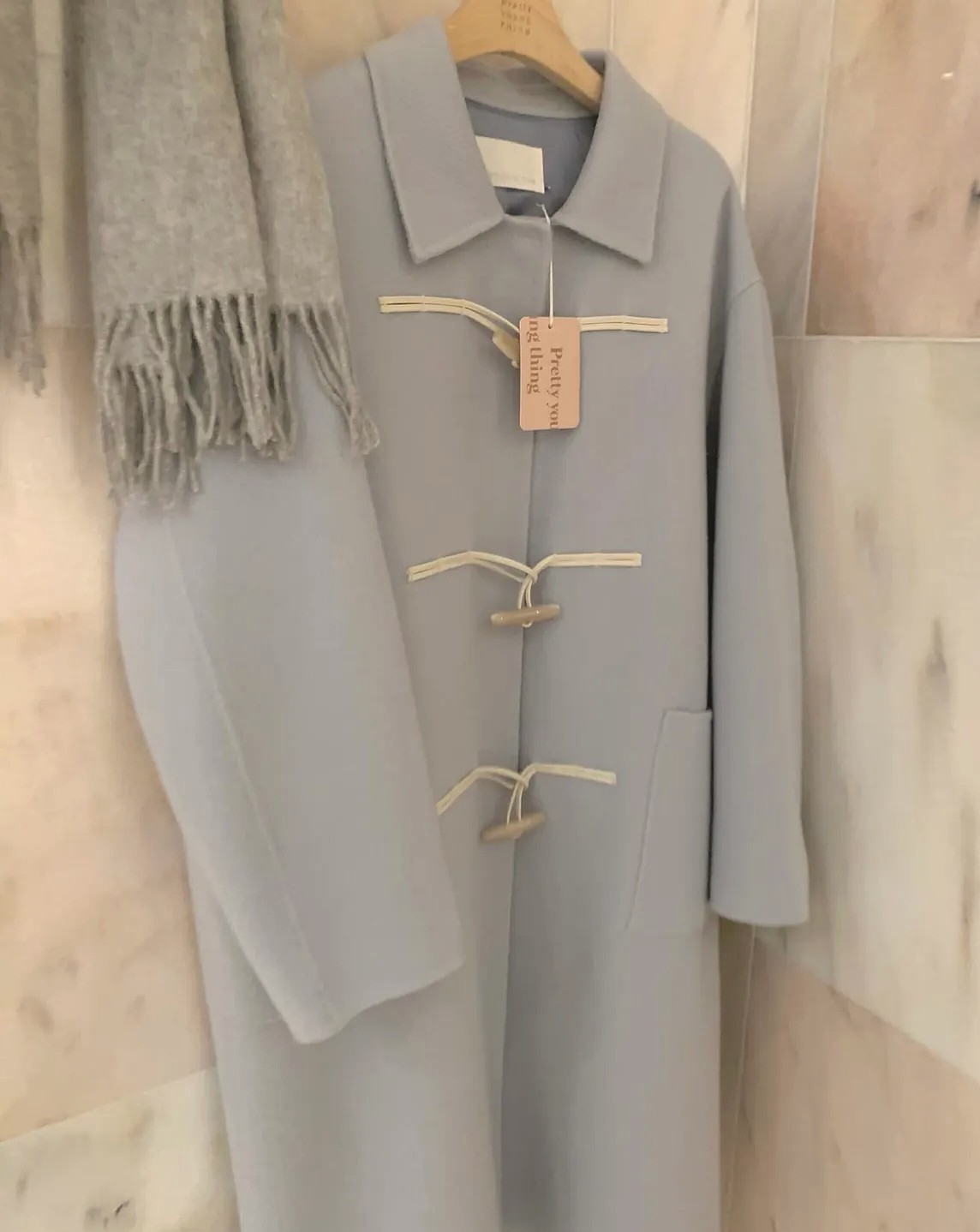 24FW 프리티영띵 카라 토글 롱 핸드메이드 코트 상세 이미지 6