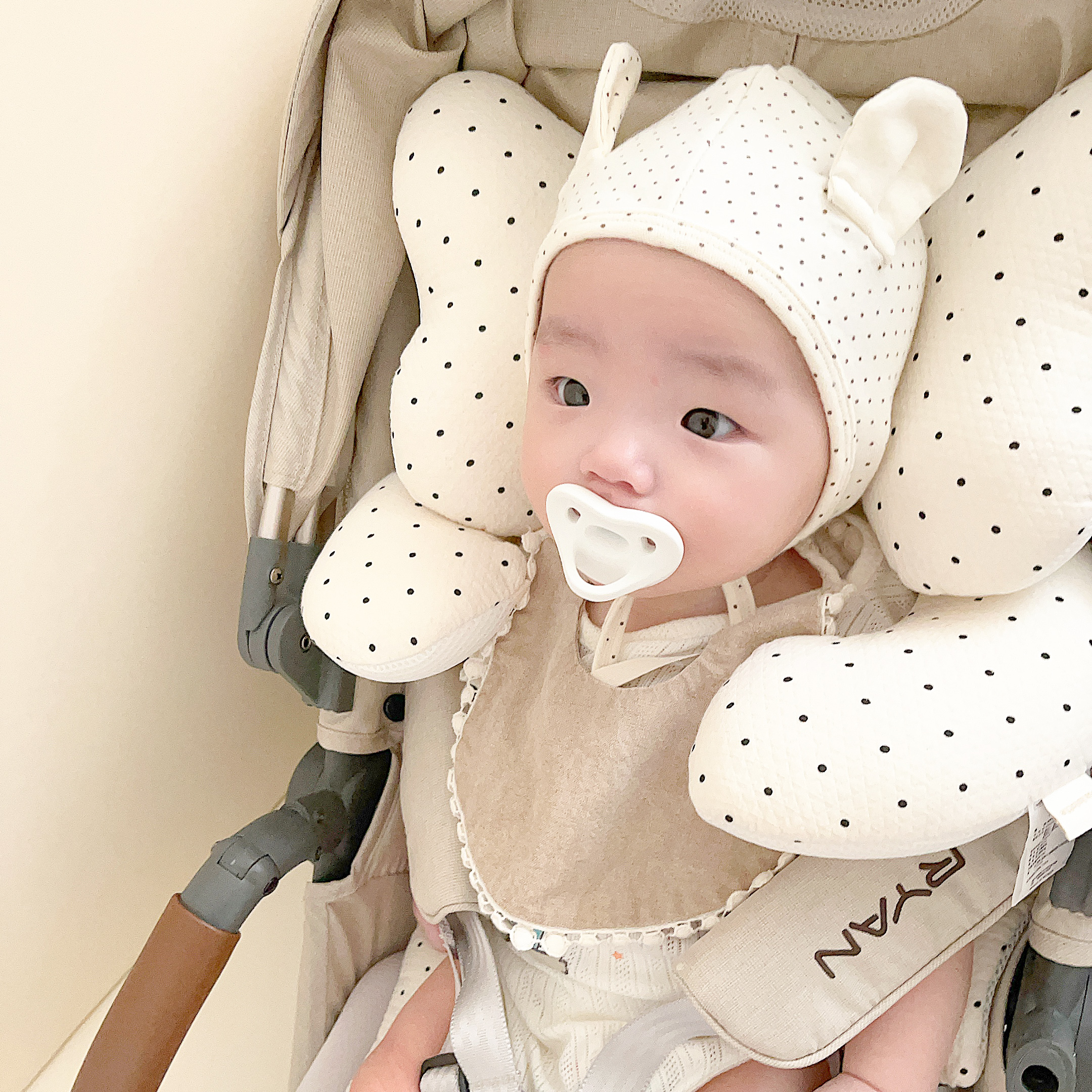 마롤로뜨 유모차라이너 코지도트 순면 유모차시트 통통 신생아 아기 아이보리