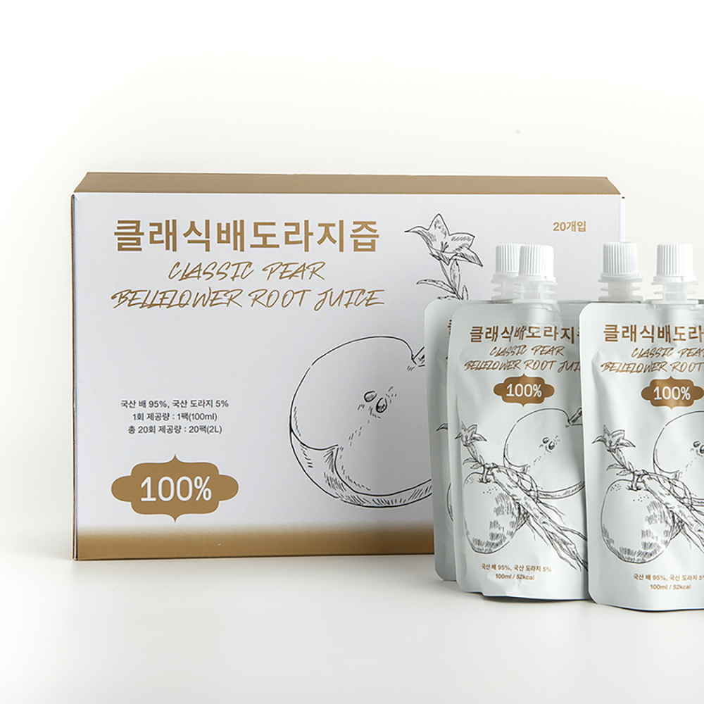 (클래식농원)농부가 만든 국내산 배도라지즙 100ml 20개 NFC 착즙 - 상세 이미지 2
