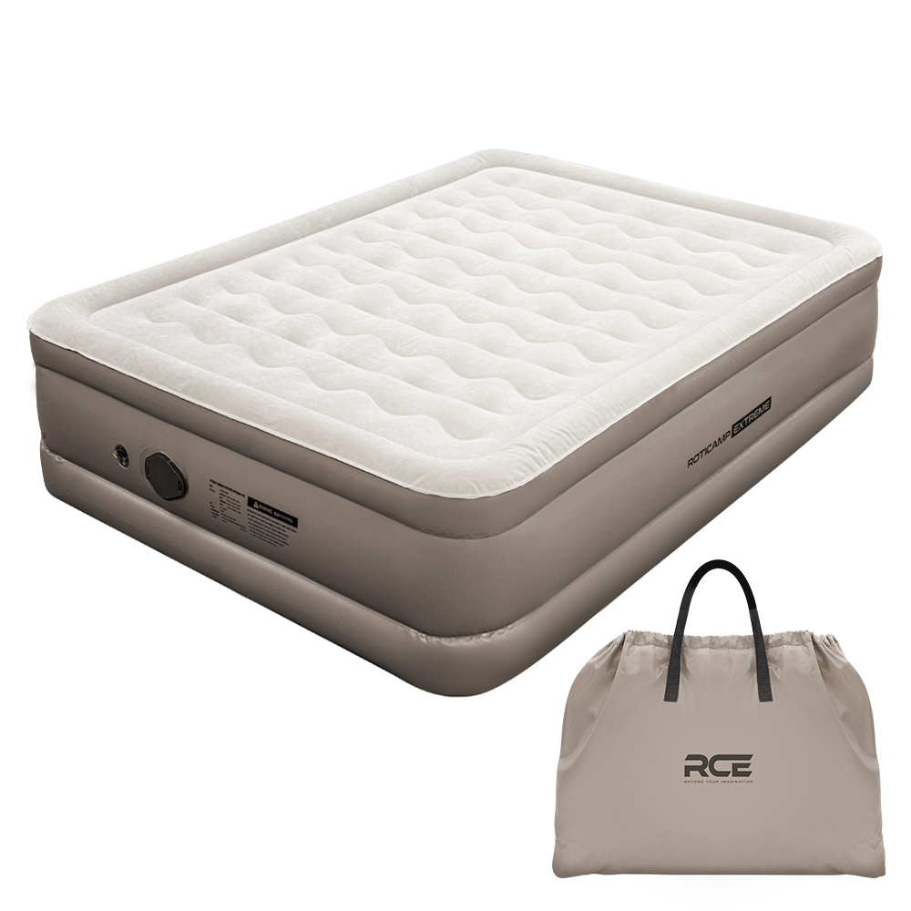 로티캠프 에어 매트 자충 캠핑 침대 매트리스 텐트 휴대용 퀸, 46cm, 탄