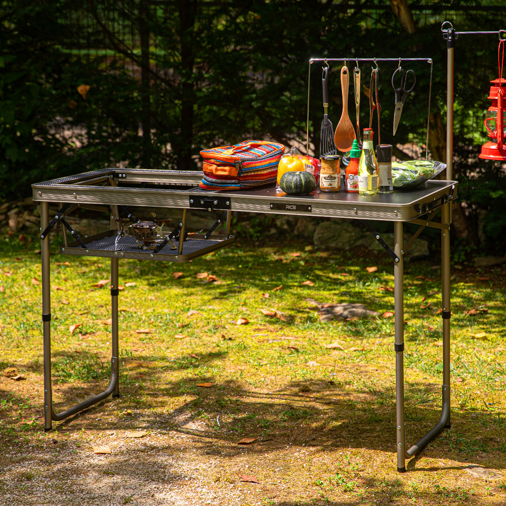 로티캠프 캠핑 테이블 키친 화로대 원액션 접이식 피크닉 경량 MKT-1200