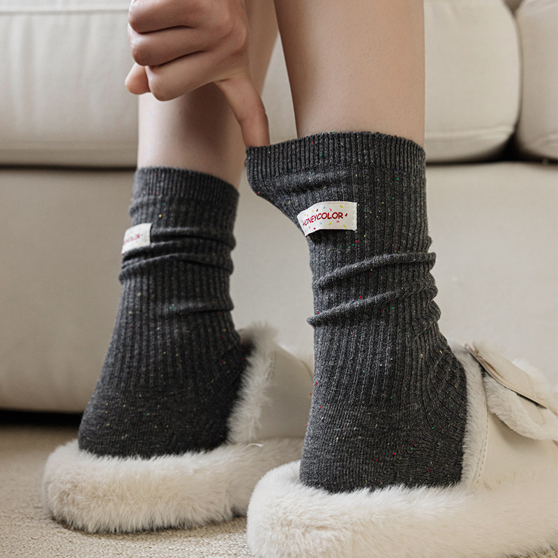 허니컬러 라벨 레터링 무압박 골지 보카시 양말 삭스