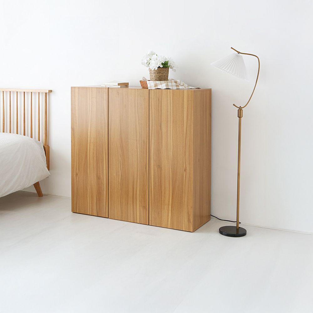 피크 3문 높은수납장 1146 1193mmx410mmx1146mm, 3단, 라이트 브라운 0647.6751 - 상세 이미지 4