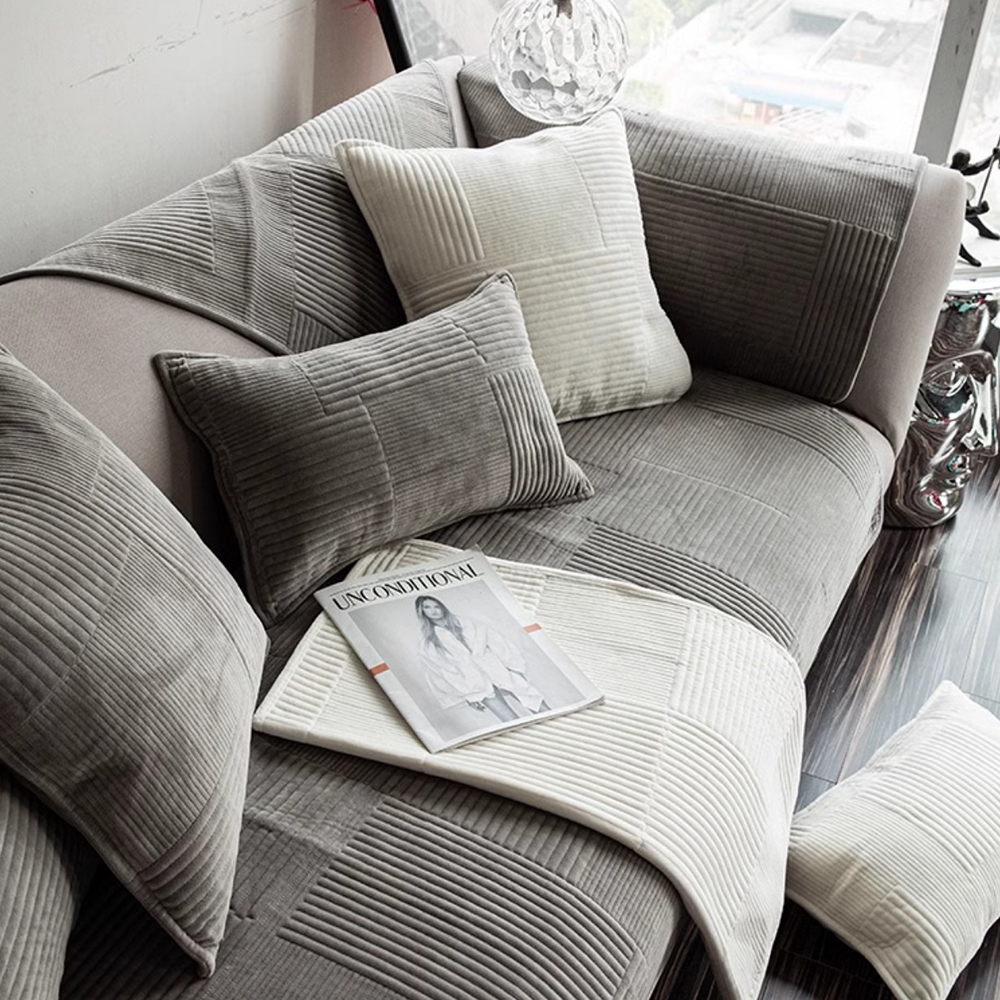 극세사 쇼파패드 2 3인용 논슬립 돌 흙 소파 토퍼 매트 커버 깃털아이보리 70x150