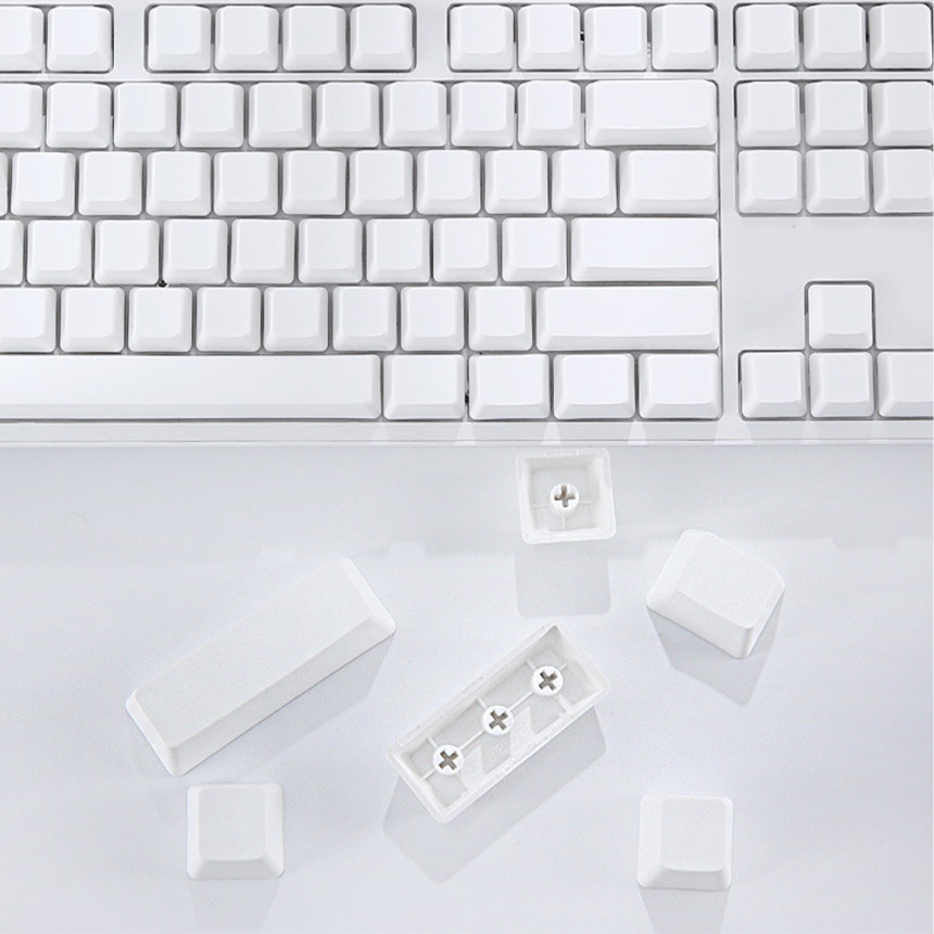 퓨어화이트 키캡 화이트 무각 클리어 커스텀 OEM 체리 Cherry XDA 프로파일 3종 기계식 키보드 키캡 독거미 앱코