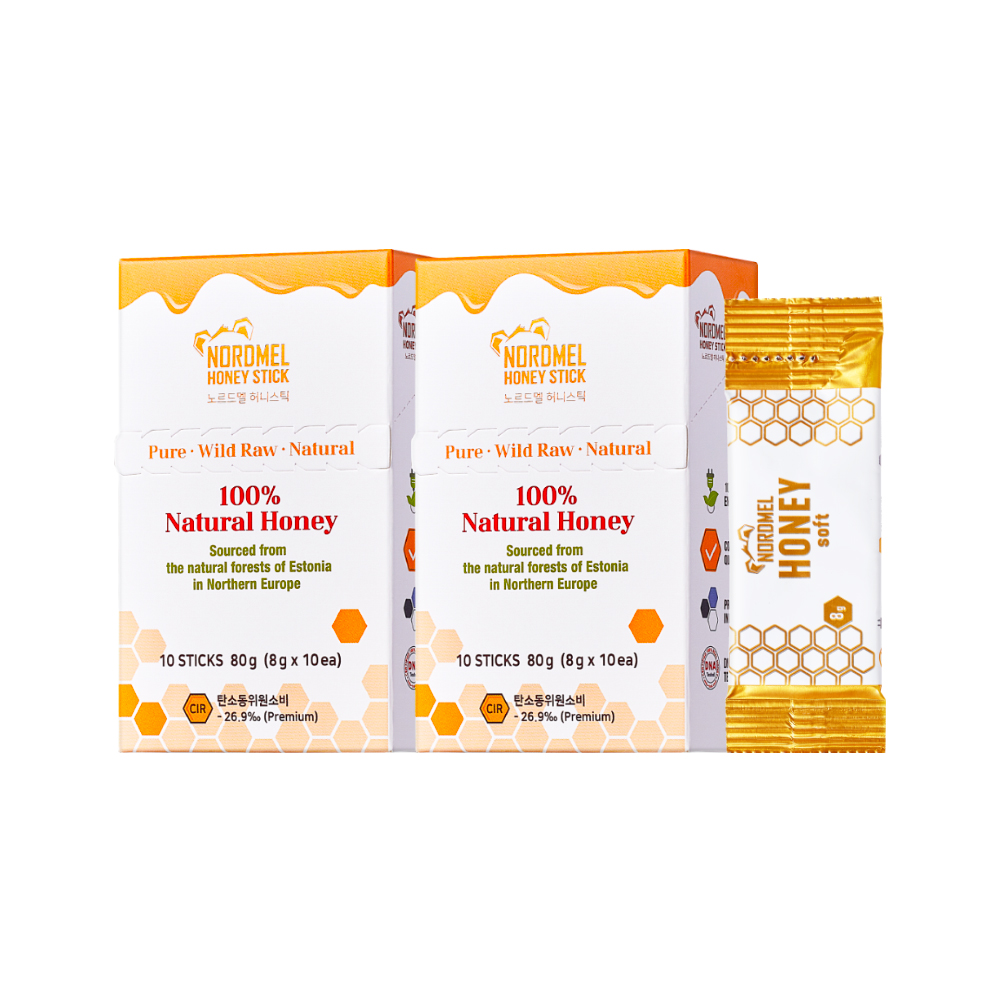 노르드멜 허니스틱 치즈처럼 쫀득하고 부드러운 100% 천연꿀 2박스(8g x 20개입)