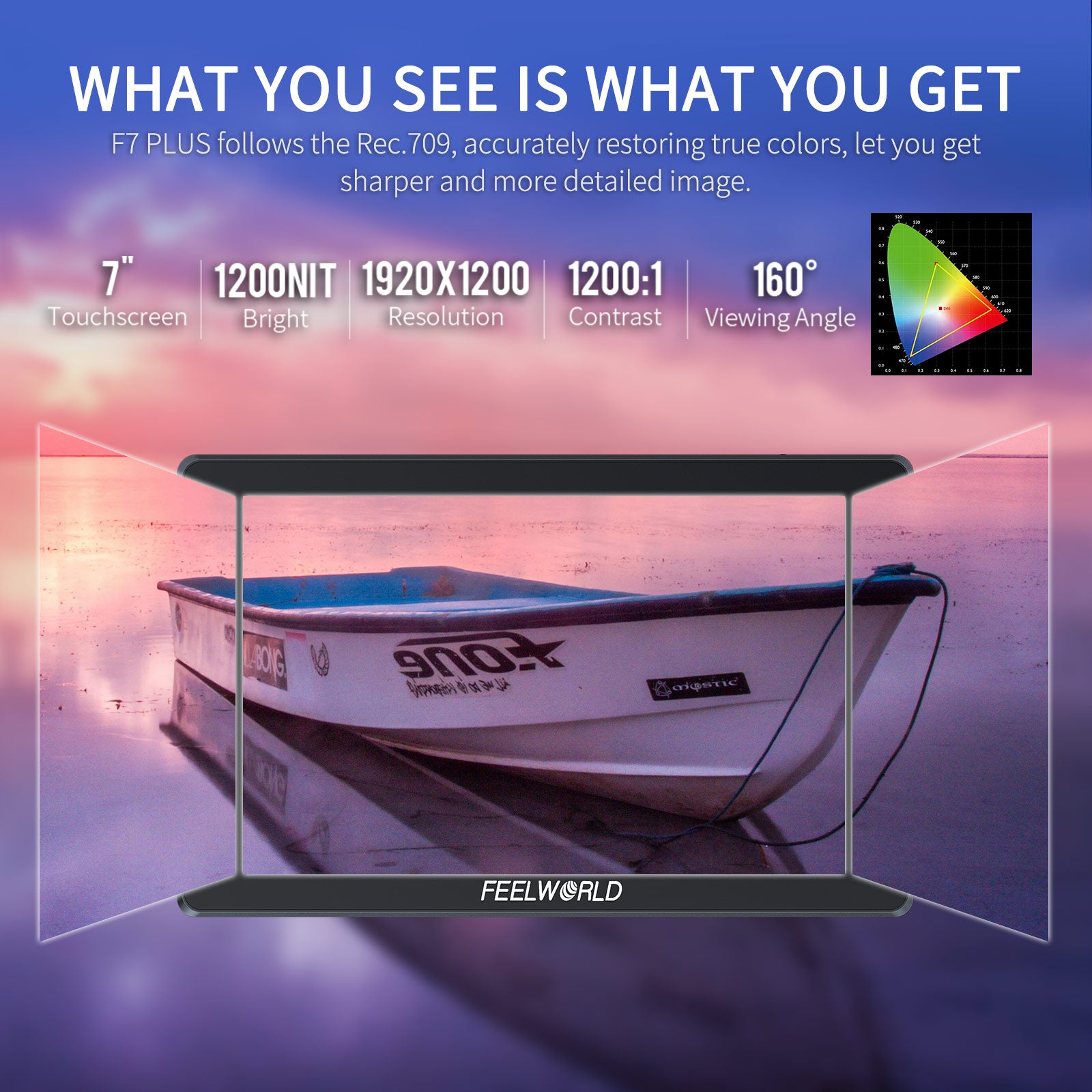 필월드 F7 플러스 4K 카메라 프리뷰 모니터 7인치 3D LUT 터치스크린 이미지 6