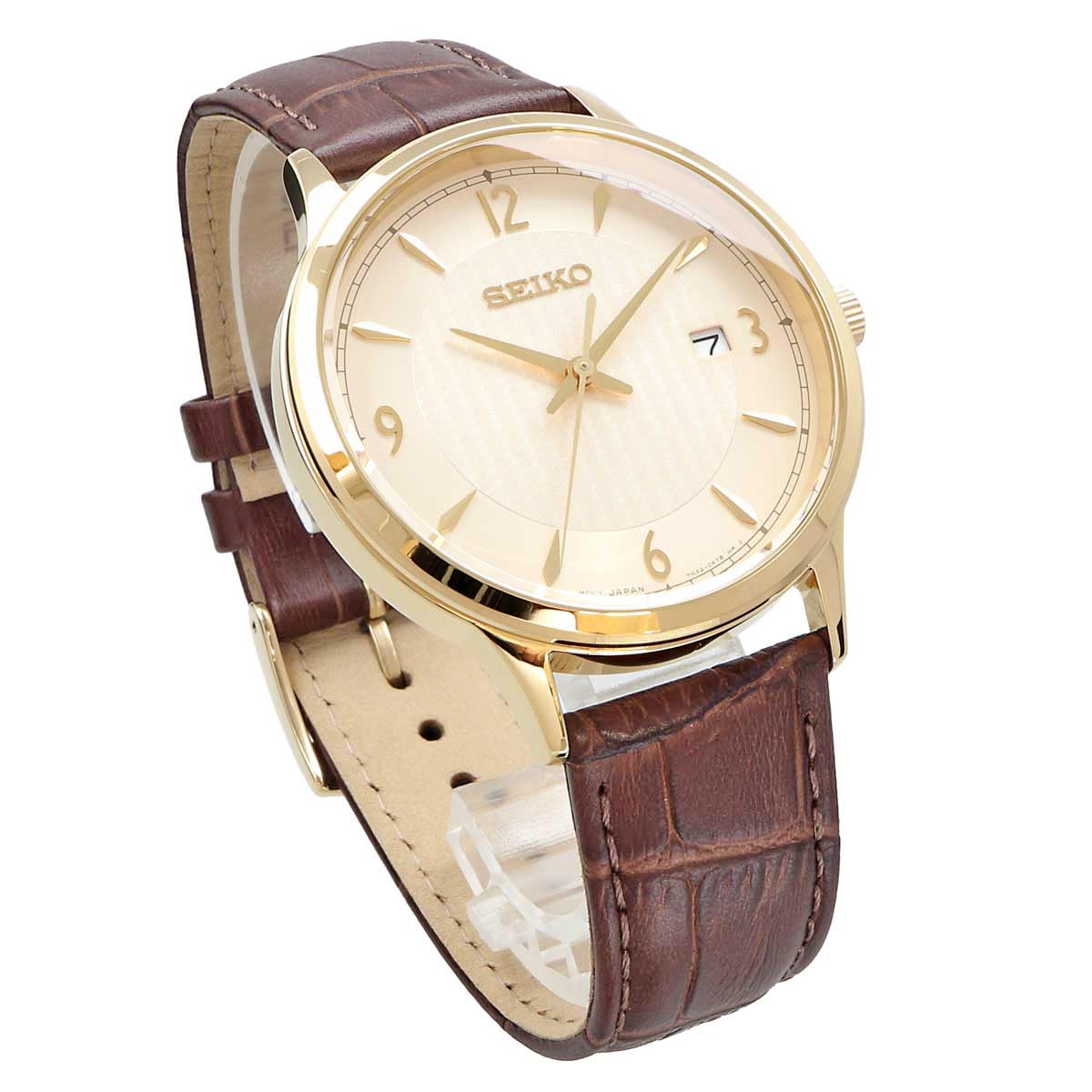 세이코 SEIKO 쿼츠 아날로그 남성용 손목 가죽밴드 시계 SGEH86P1 - 상세 이미지 4