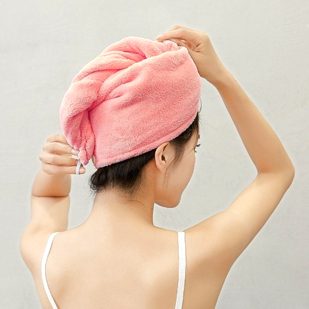 박대표마켓 빠른흡수력 극세사 드라이 헤어타올 머리수건 헤어타월 1+1 - 상품 이미지