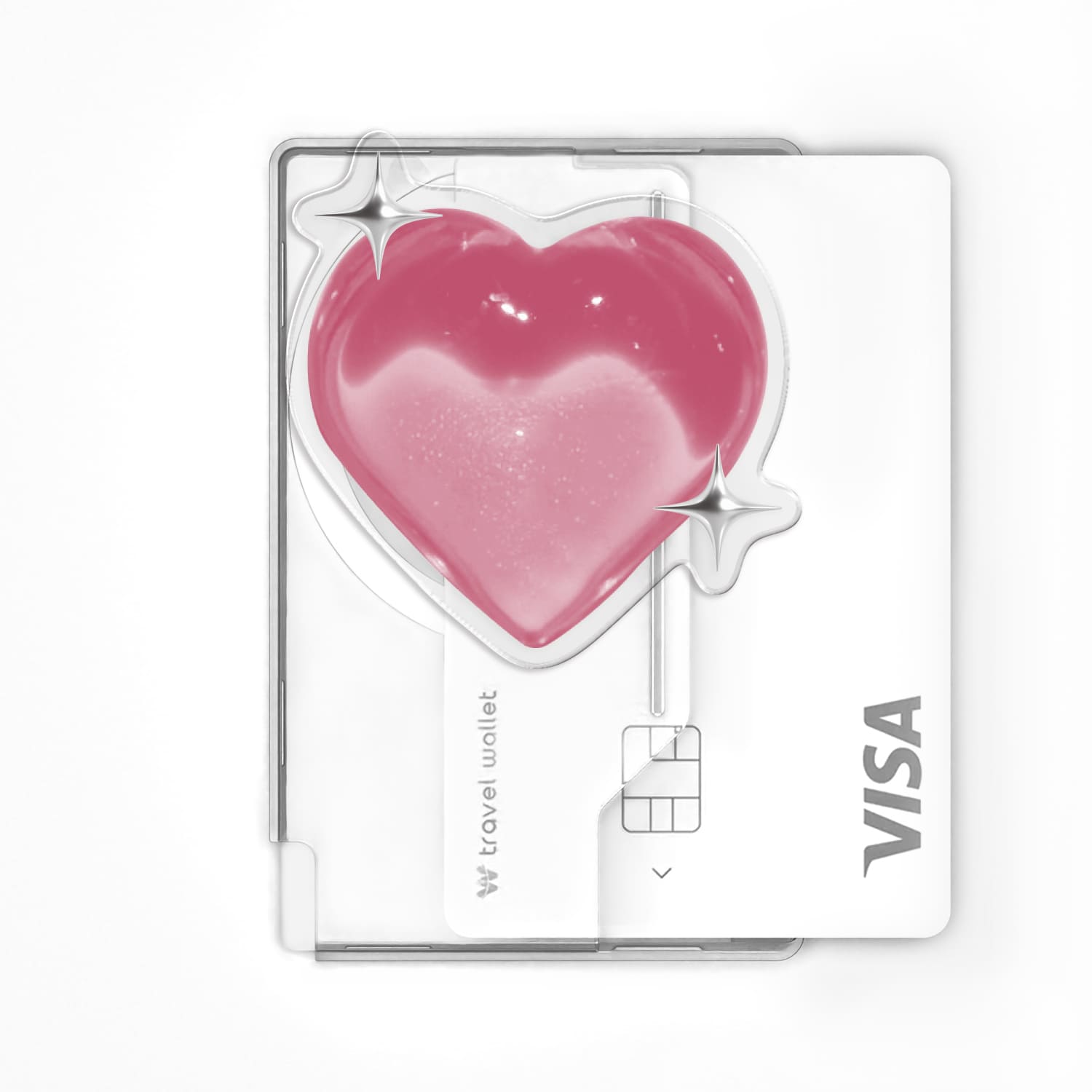 168cm 맥세이프 카드지갑 그립톡 올인포켓 글리터 하트