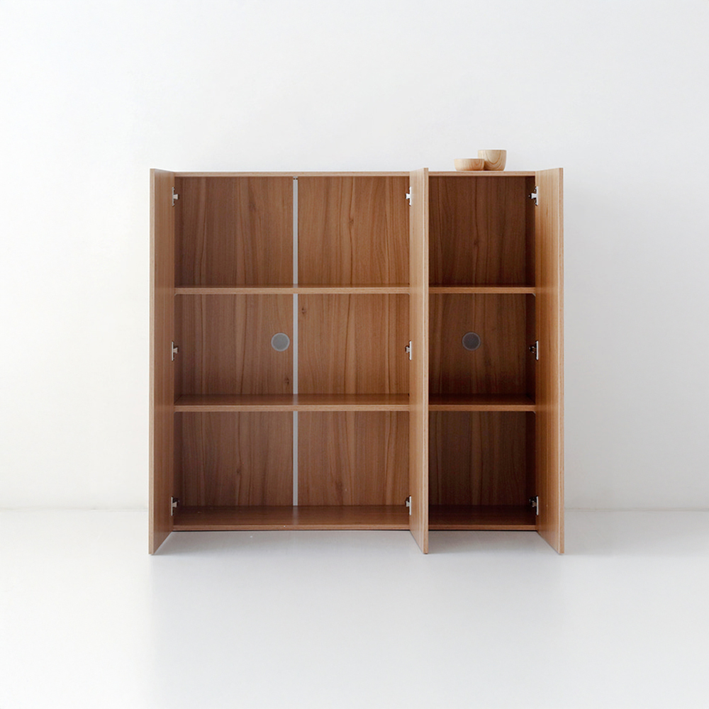 피크 3문 높은수납장 1146 1193mmx410mmx1146mm, 3단, 라이트 브라운 0647.6751 이미지 7