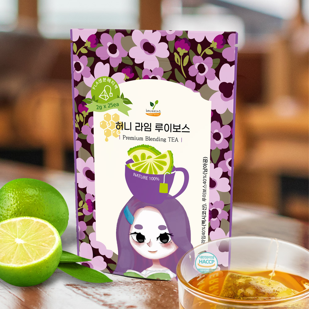 해피테라스 허니 라임 루이보스티 과일 허브티 블렌딩차 삼각티백
