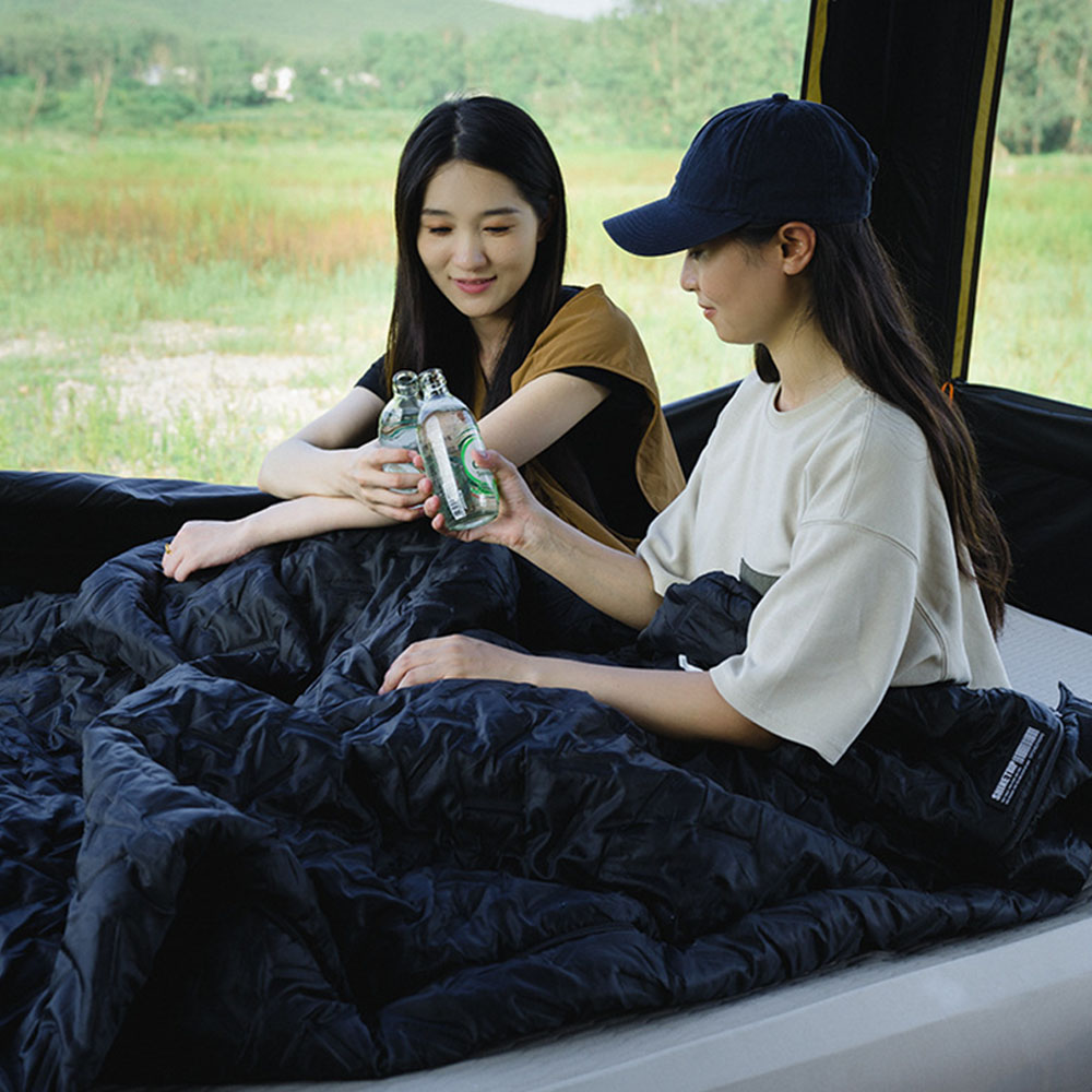 캠핑 침낭 동계 겨울 사계절 이불 캠핑 차박 경량 백패킹 블랙 100g - 상세 이미지 4