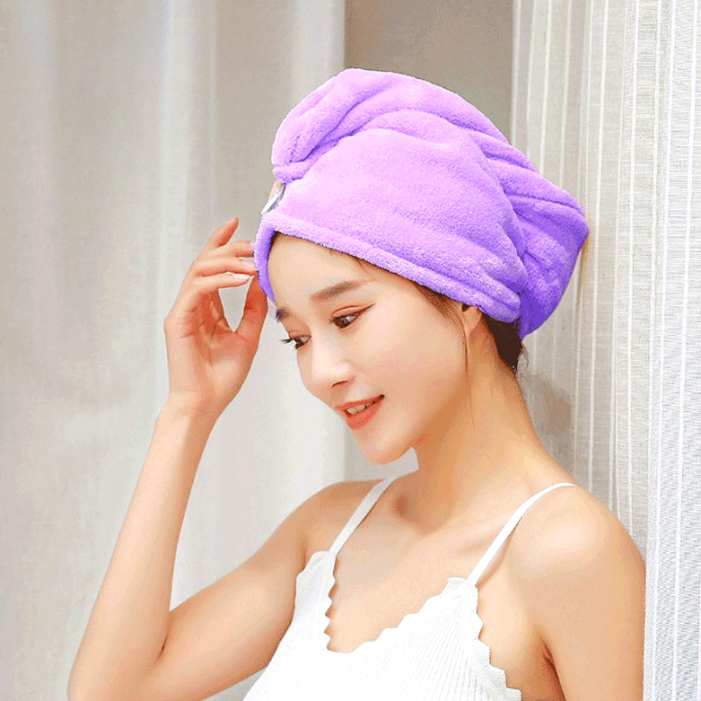 박대표마켓 빠른흡수력 극세사 드라이 헤어타올 머리수건 헤어타월 1+1 - 상세 이미지 4