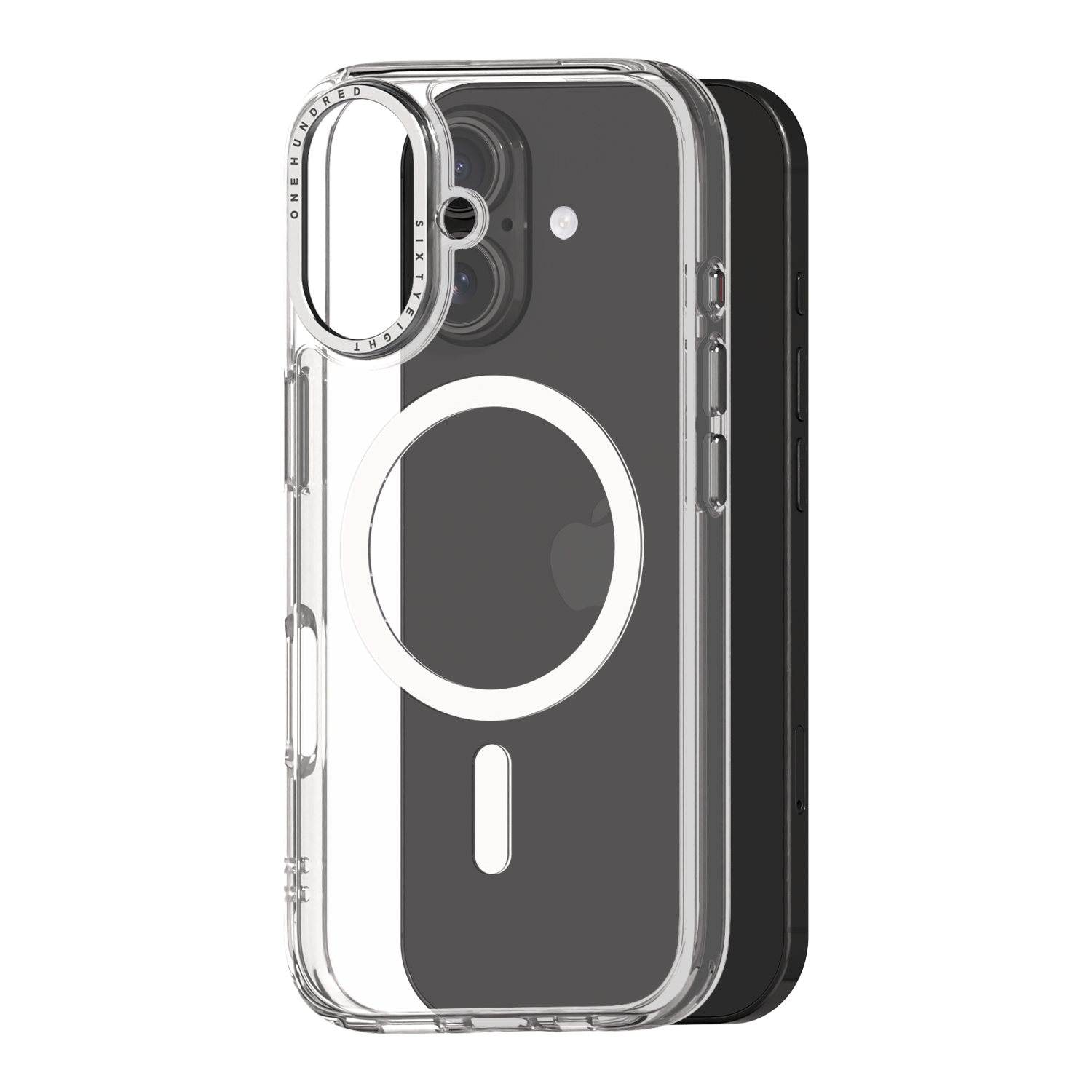 168cm 맥세이프 케이스 카메라 보호 실버 엣지 투명, 아이폰16 - 상품 이미지