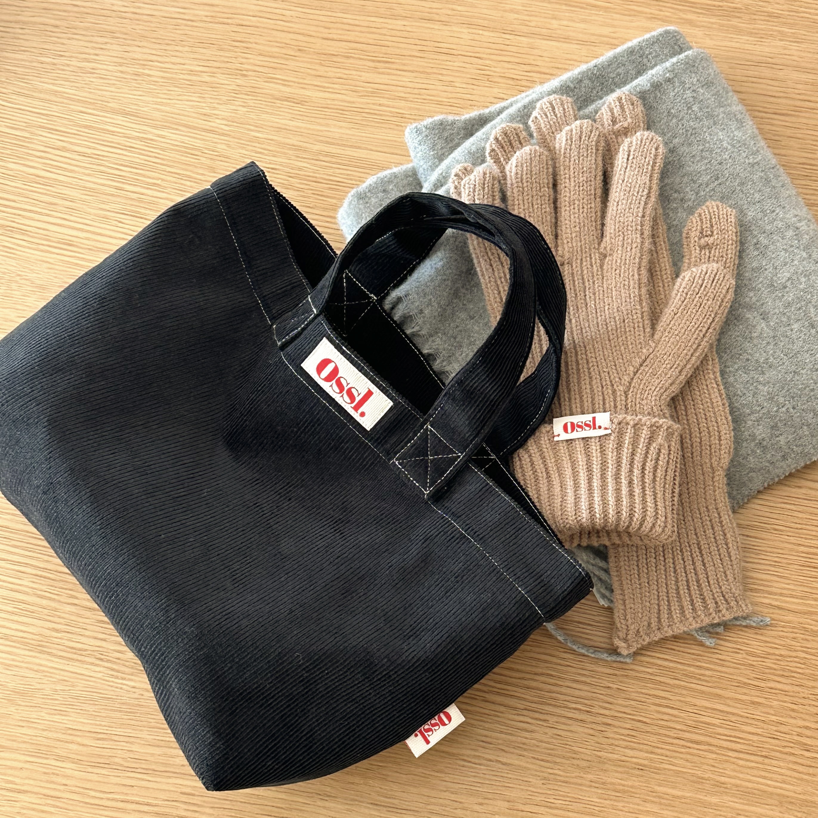 [Ossl] 오슬 스티치 린넨 코듀로이 골덴 토트백 미니 에코백 핸드메이드 가방