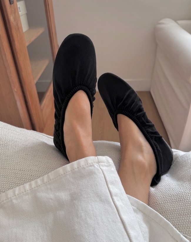 가벼운 벨벳 플랫슈즈 여성 라텍스 쿠션 단화