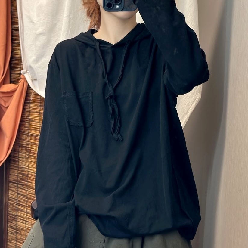 여성후드티 빈티지 이너티 순면 루즈핏 미시옷 엄마옷 - 상세 이미지 5