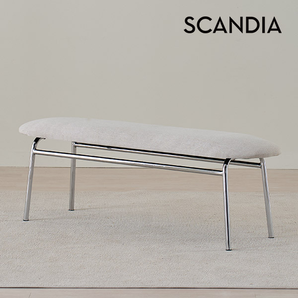 스칸디아 비에타 크롬 패브릭 3인용 벤치(1EA)
