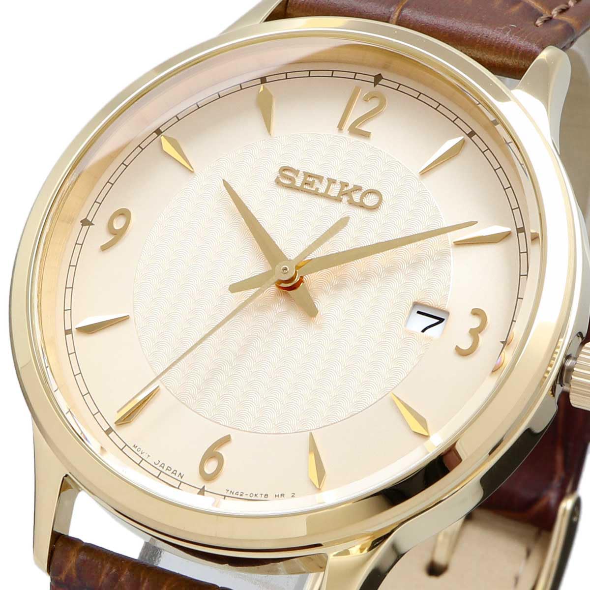 세이코 SEIKO 쿼츠 아날로그 남성용 손목 가죽밴드 시계 SGEH86P1 - 상세 이미지 3