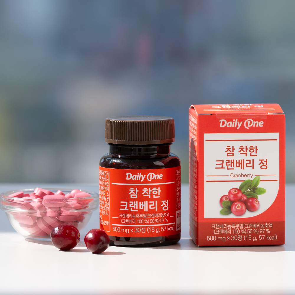 데일리원 참 착한 크랜베리 정 여성 농축 분말 500mg X 30정 5통 - 상세 이미지 2