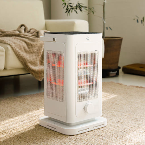 오아 오버스퀘어 오방난로의 풋버튼과 깔끔한 디자인