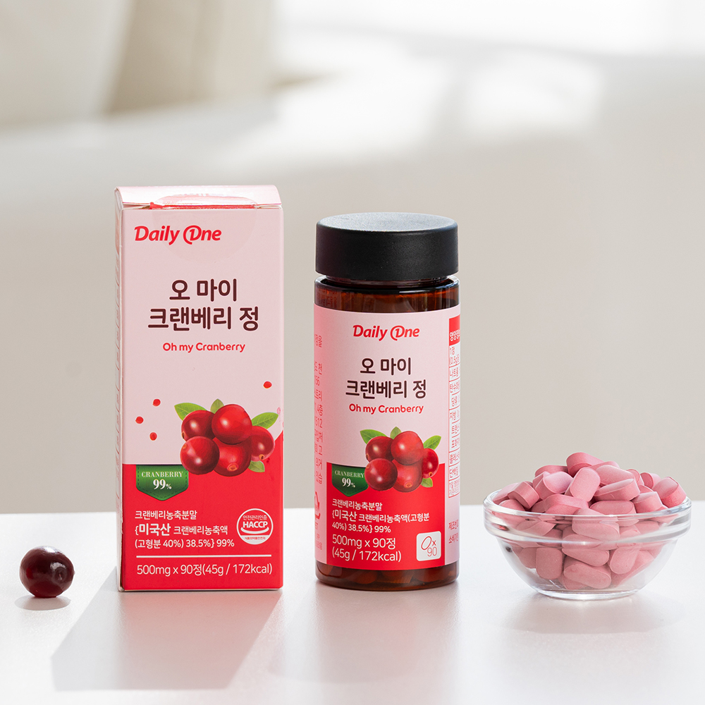 데일리원 오 마이 크랜베리 정 여성 미국산 100% 농축 분말 대용량 90정, 1개 이미지 4