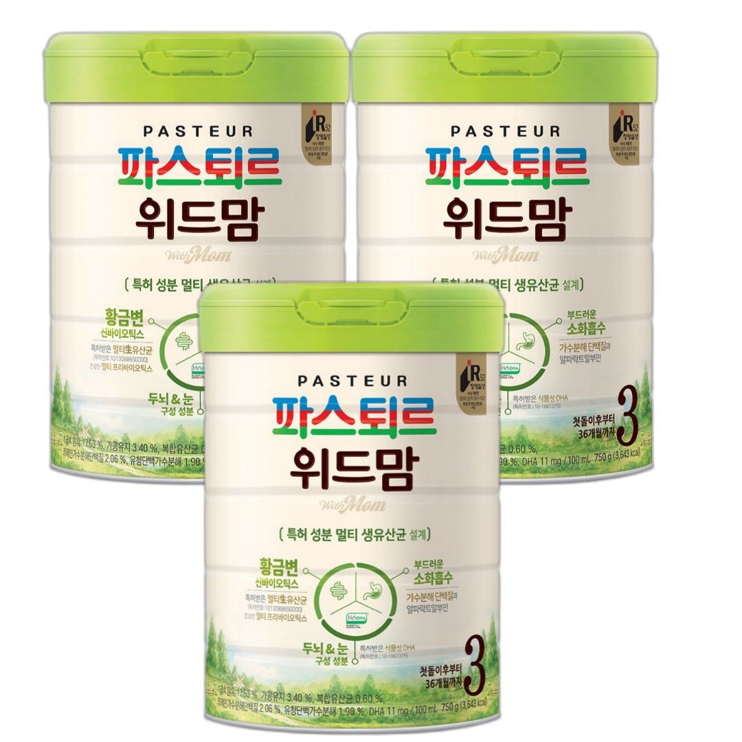 파스퇴르분유 위드맘3단계 750g(3캔) : 파스퇴르365