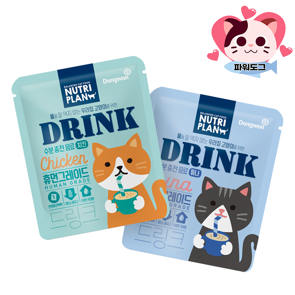 동원 뉴트리플랜 드링크 고양이 음료 스프 저염 간식 닭고기, 40g, 20개 이미지 2