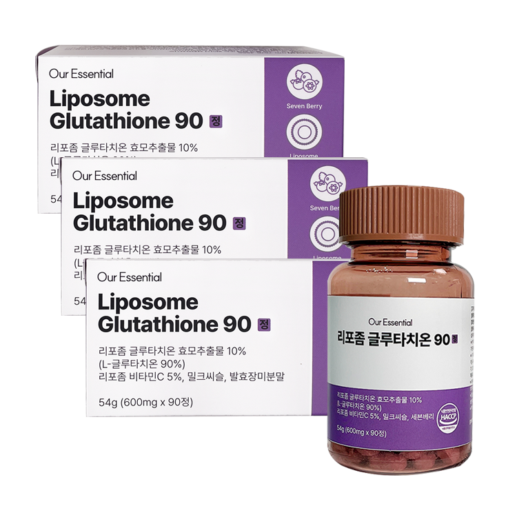 아워에센셜 리포좀 글루타치온 인지질코팅 90정, 3개