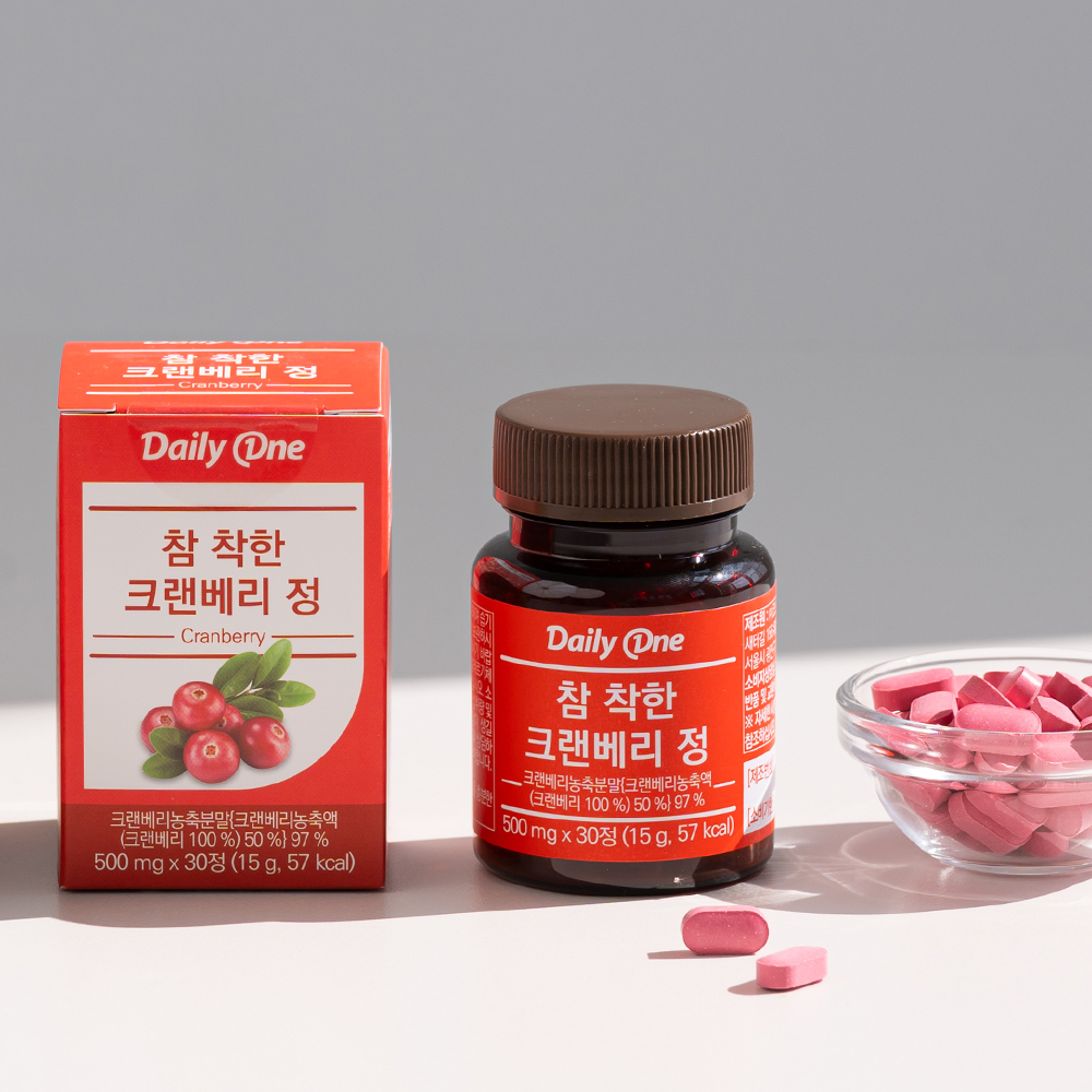 데일리원 참 착한 크랜베리 정 여성 농축 분말 500mg X 30정 5통 이미지 8