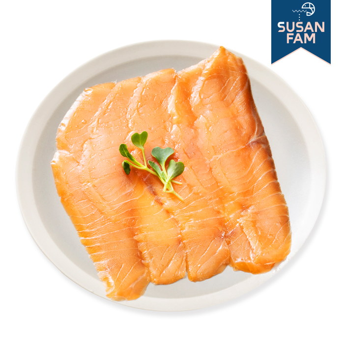 화이트베어 훈제연어(건염) 200g 연어슬라이스 연어회 칠레 노르웨이