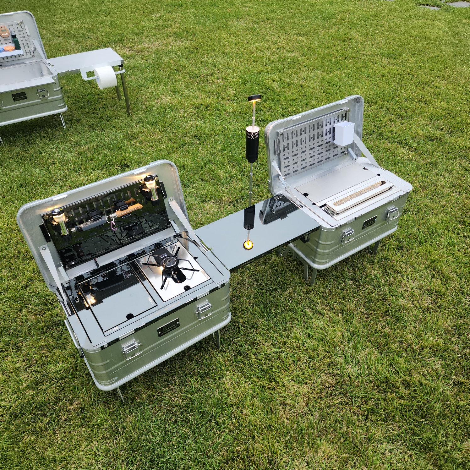 아이언디자인 EXBT 알루미늄캠핑박스 캠핑 이동식 확장형 테이블