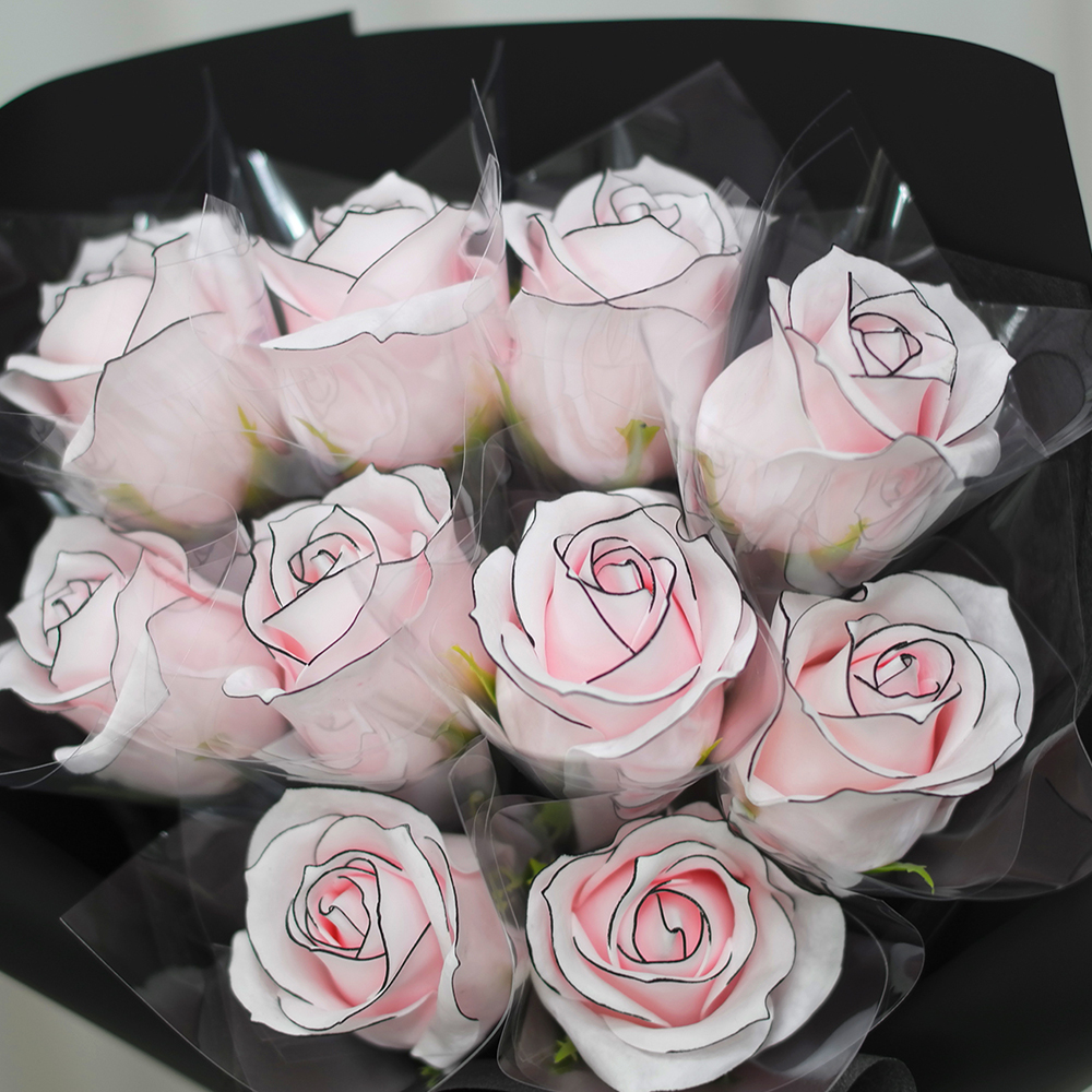 돈꽃다발 블랙 핑크 장미 비누꽃 돈다발 현금 용돈 생일 축하 프로포즈 와이프 기념일 - 상세 이미지 5
