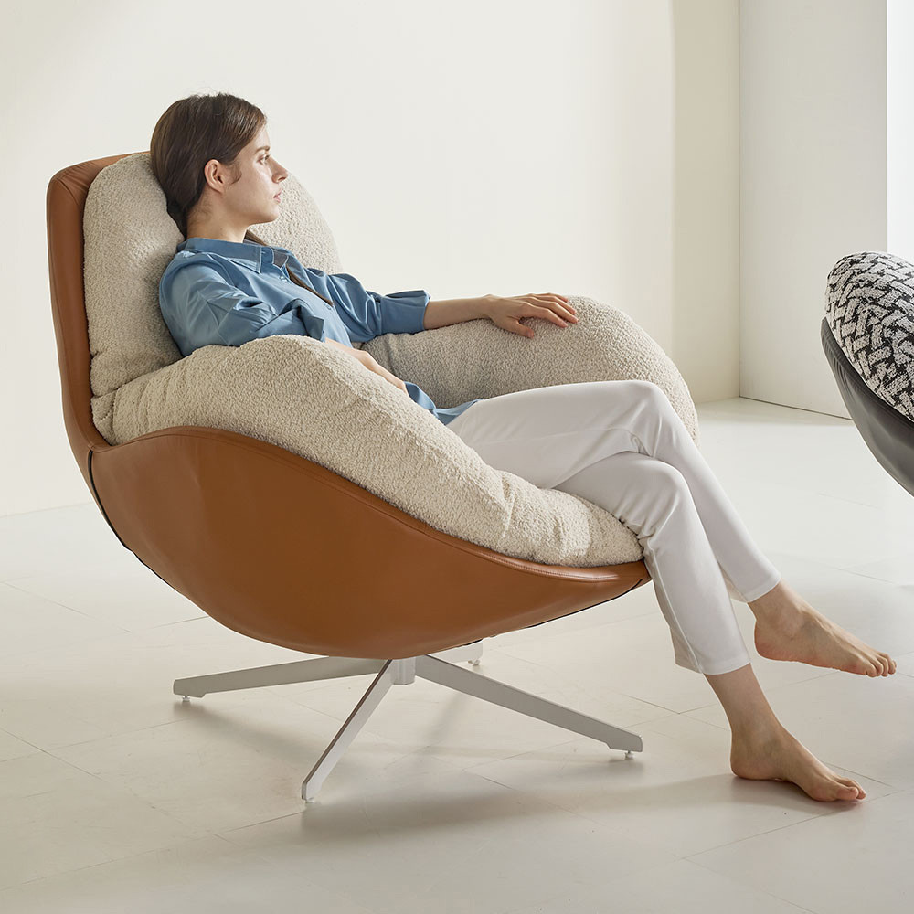 1인용 패브릭 안락 수유 의자 360도 회전 쇼파 SF-002