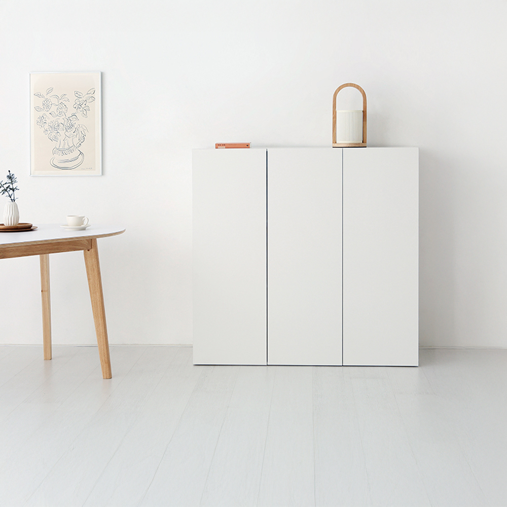 피크 3문 높은수납장 1146 1193mmx410mmx1146mm, 3단, 화이트 6572.3727 - 상세 이미지 4