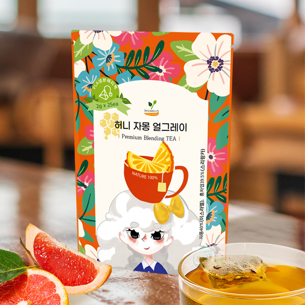 해피테라스 허니 유자 페퍼민트 과일 허브티 블렌딩차 삼각티백 - 상세 이미지 4