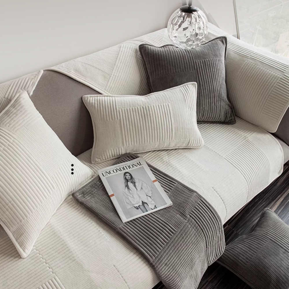 극세사 쇼파패드 2 3인용 논슬립 돌 흙 소파 토퍼 매트 커버 깃털아이보리 70x150