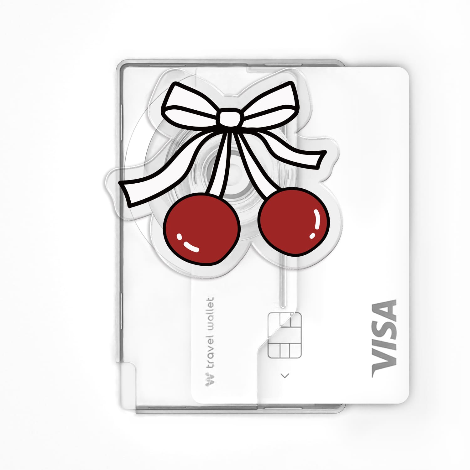 168cm 맥세이프 카드지갑 그립톡 올인포켓 리본 체리