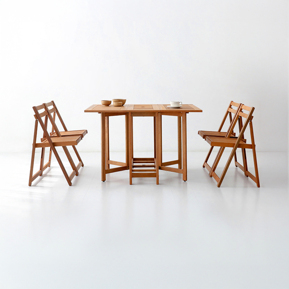 KEMIE 4인 원목접이식테이블세트 XL4110ST 2288.7934