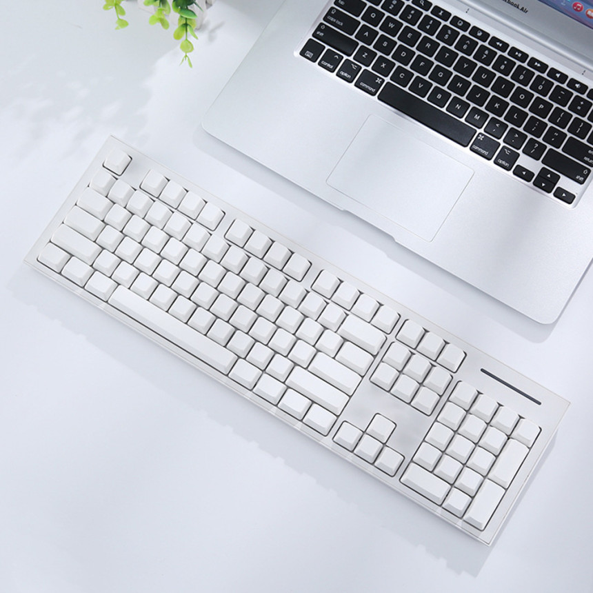 퓨어화이트 키캡 화이트 무각 클리어 커스텀 OEM 체리 Cherry XDA 프로파일 3종 기계식 키보드 키캡 독거미 앱코