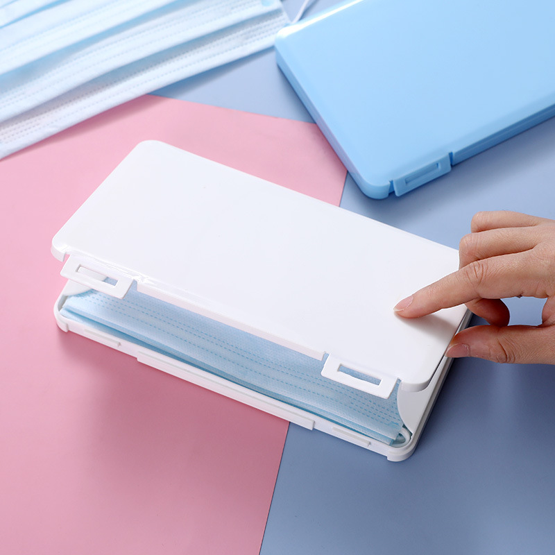 휴대용 마스크 보관 케이스 보관함 파우치 블랙 화이트 블루 핑크 4color - 상세 이미지 4
